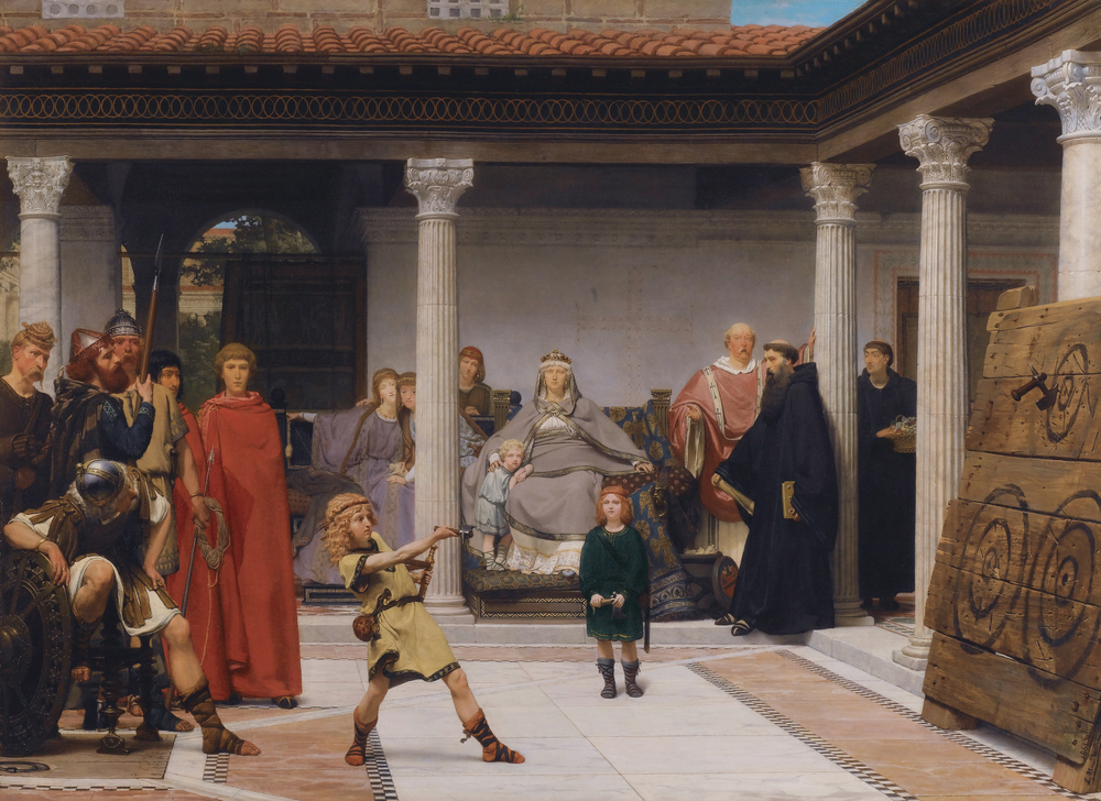 The education of the children of Clovis, ca. 500 CE, painted in 1861 by Lawrence Alma-Tadema (1836-1912) Location TBD.